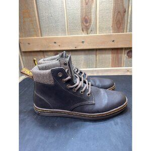 Dr. Martens Womens Brown Leather Herringbone Collar Lace-Up Boots Size 7 EU38